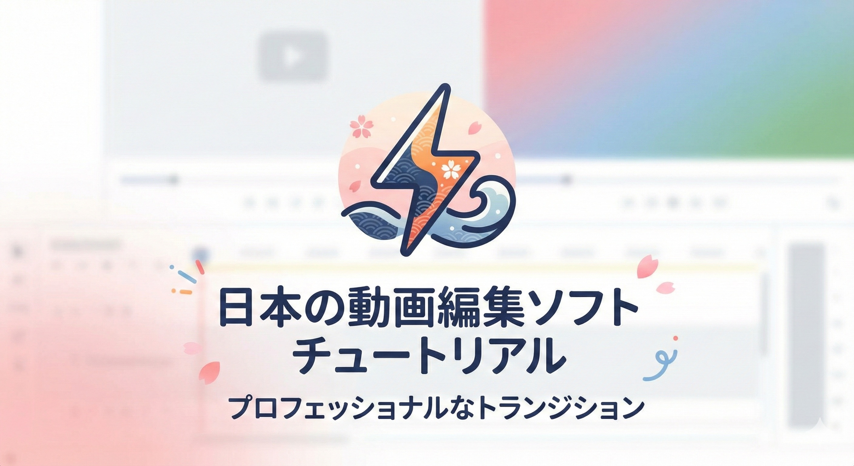 PowerDirectorの編集タイムラインを背景に、トランジション(場面転換)アイコンと「動画のつなぎ目を自然に」というキャッチコピーが入ったアイキャッチ画像。